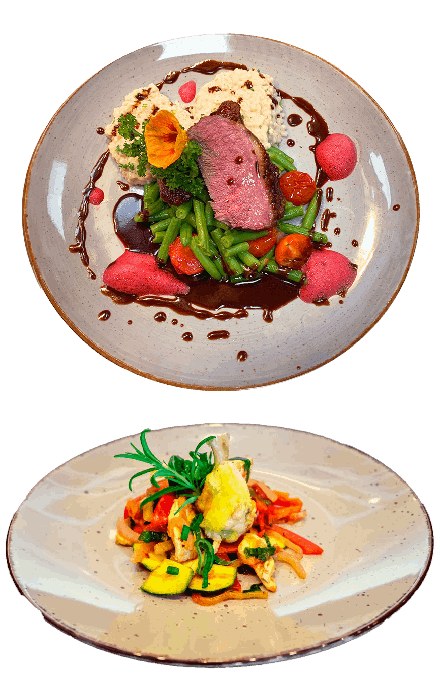 Teller mit Essen Restaurant